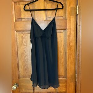 GIlligan & O'Malley XL Satin Slip Dress Chemise Black Lingerie